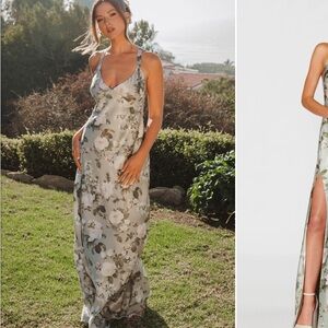 NWOT Show Me Your MuMu Floral Satin Maxi Dress